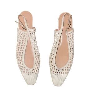 Vintage 90s Stuart Weitzman Woven Slingback Flat Sandals